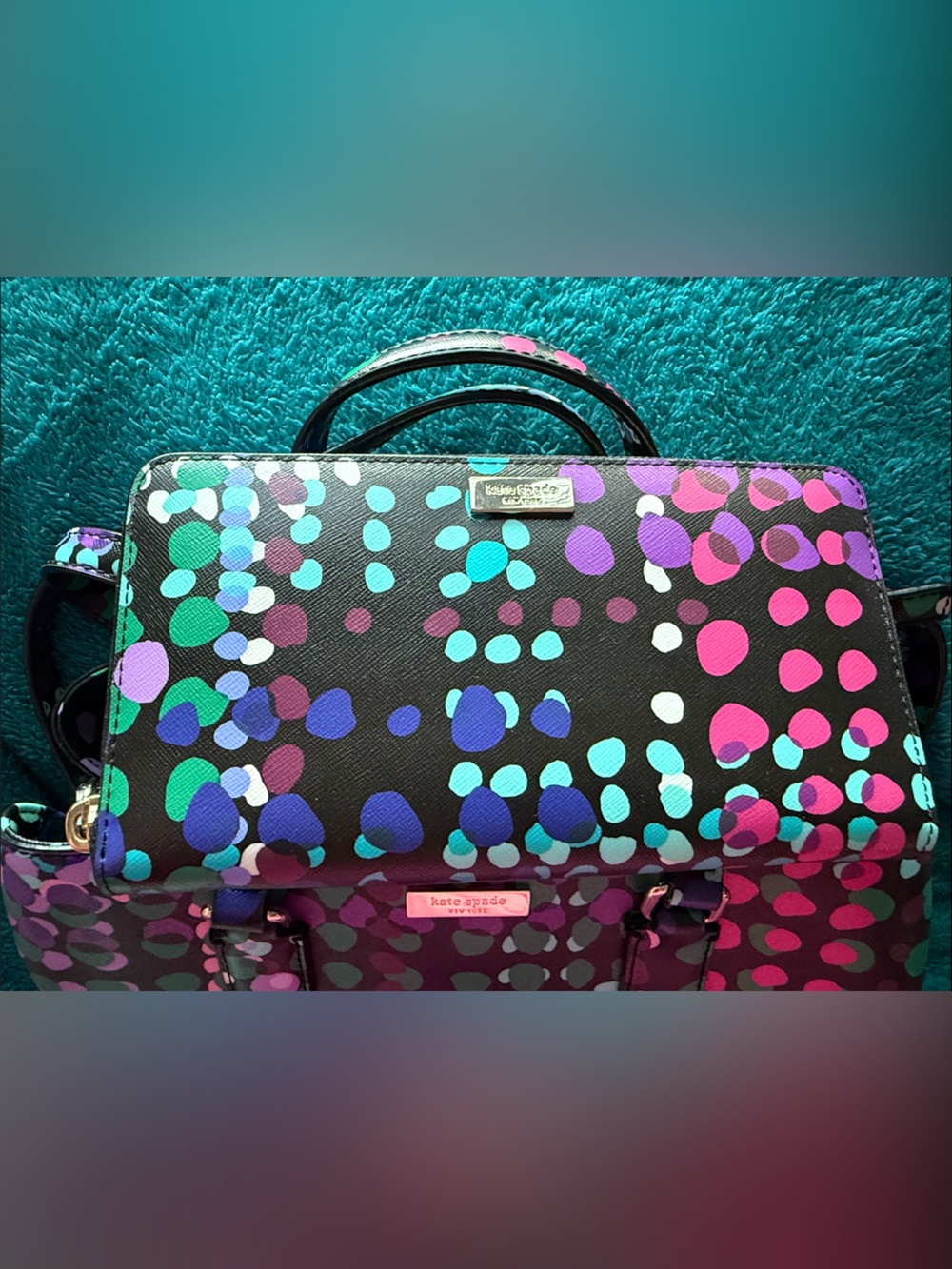 kate spade Multicolor Dotty Crossbody Plaid Tote with Matching Wristlet NWT - Picture 2 of 5